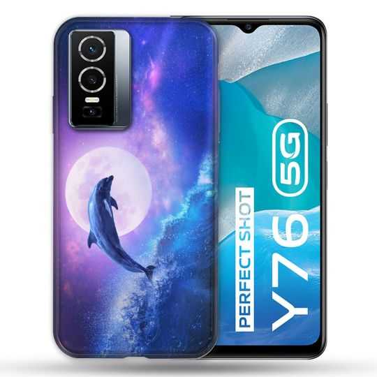 Coque Pour Vivo Y76 5G Animal Dauphin Vague