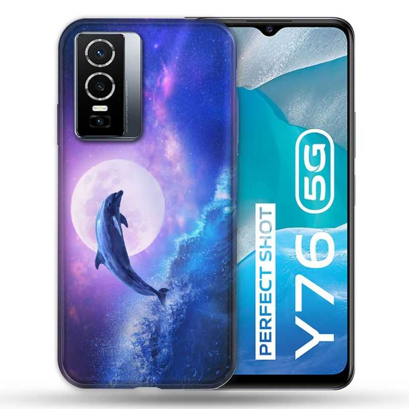 Coque Pour Vivo Y76 5G Animal Dauphin Vague