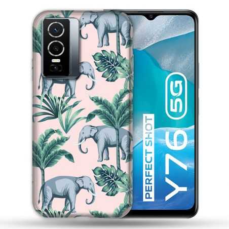 Coque Pour Vivo Y76 5G Animal Elephant Pattern