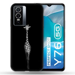 Coque Pour Vivo Y76 5G Animal Girafe Noire