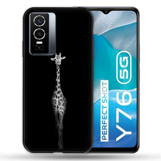 Coque Pour Vivo Y76 5G Animal Girafe Noire