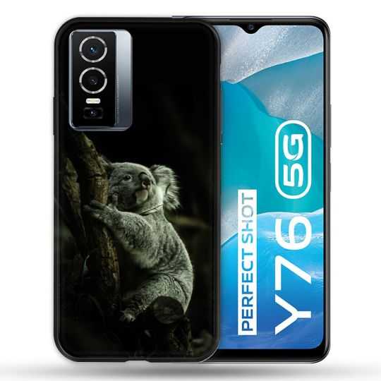 Coque Pour Vivo Y76 5G Animal Koala Noir
