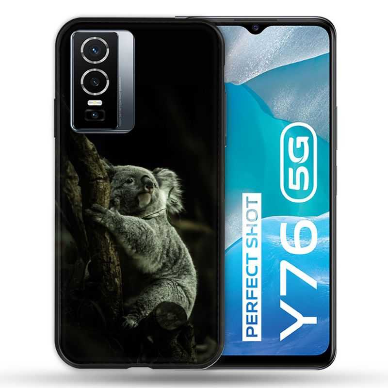 Coque Pour Vivo Y76 5G Animal Koala Noir