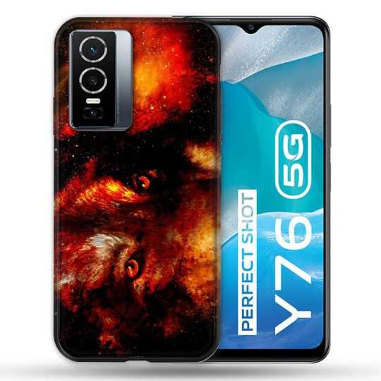 Coque Pour Vivo Y76 5G Animal Loup Espace