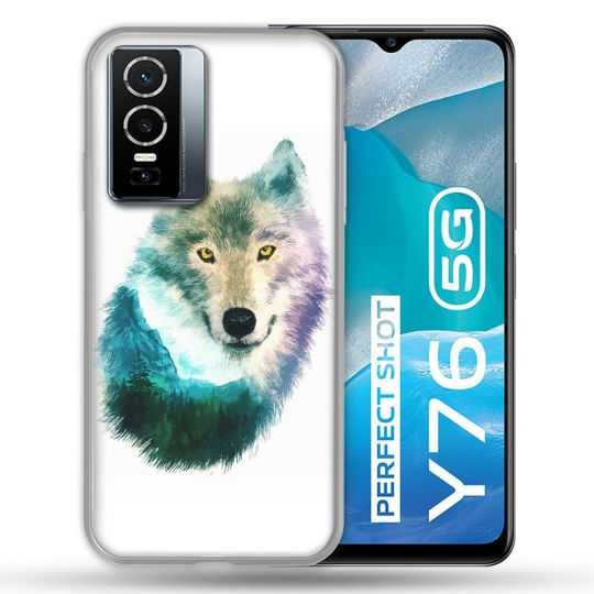 Coque Pour Vivo Y76 5G Animal Loup Montagne