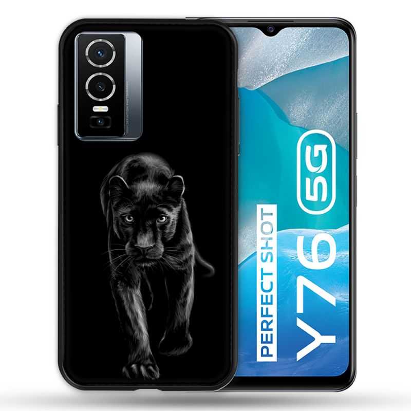 Coque Pour Vivo Y76 5G Animal Panthère Noire