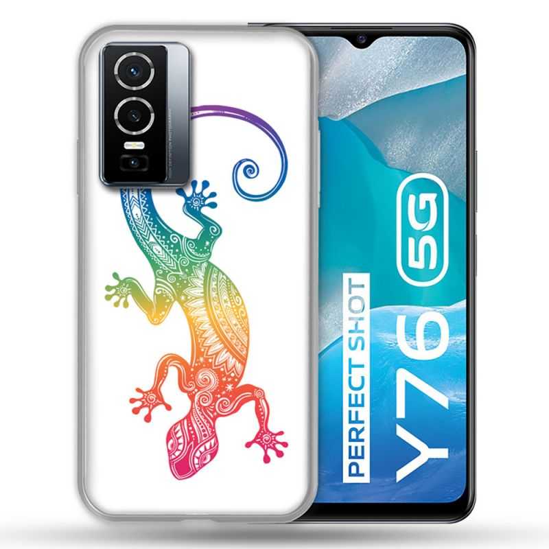 Coque Pour Vivo Y76 5G Animal Salamandre Color