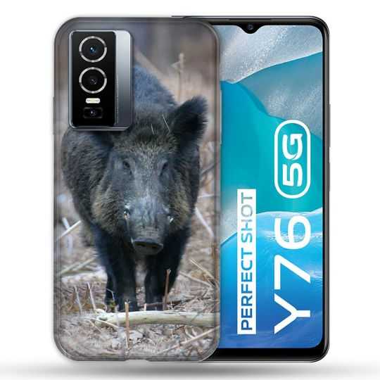 Coque Pour Vivo Y76 5G Chasse Sanglier Pin