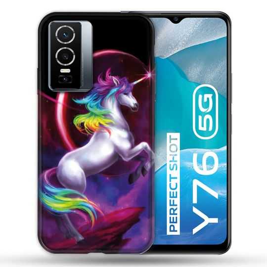 Coque Pour Vivo Y76 5G Fantastique Licorne Arc en ciel