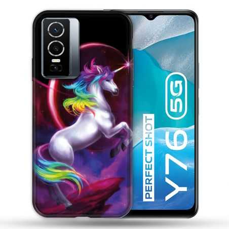 Coque Pour Vivo Y76 5G Fantastique Licorne Arc en ciel