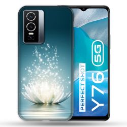 Coque Pour Vivo Y76 5G Fleur Lotus Blanc