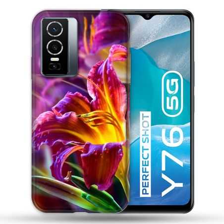 Coque Pour Vivo Y76 5G Fleur Lys Color