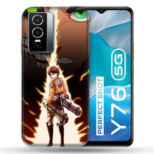 Coque Pour Vivo Y76 5G Manga Attaque Titans Eren Eclair