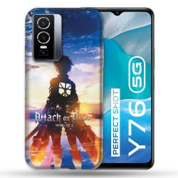Coque Pour Vivo Y76 5G Manga Attaque Titans Soleil