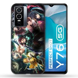 Coque Pour Vivo Y76 5G Manga Demon Slayer Groupe