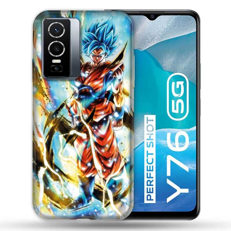 Coque Pour Vivo Y76 5G Manga Dragon Ball Sangoku Blanc