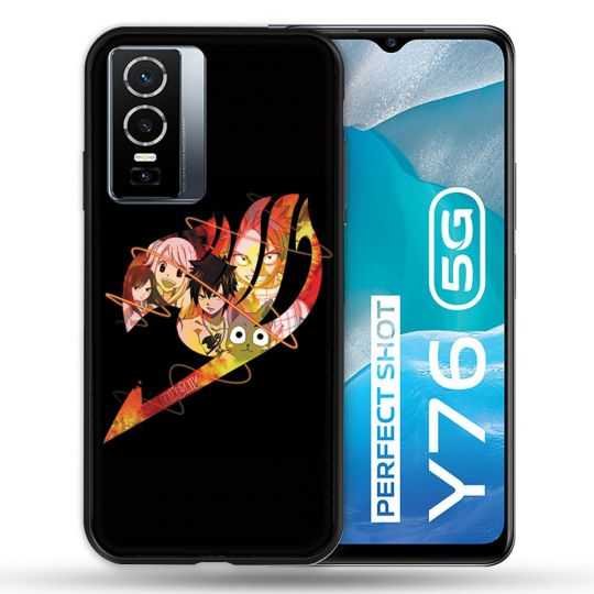 Coque Pour Vivo Y76 5G Manga Fairy Tail Logo Noir