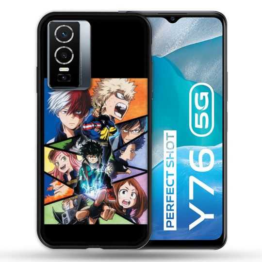 Coque Pour Vivo Y76 5G Manga My Hero Academia Noir