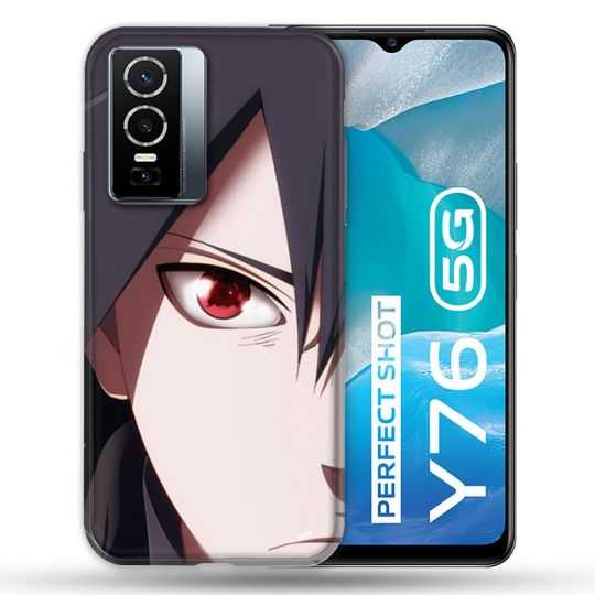 Coque Pour Vivo Y76 5G Manga Naruto Sasuke visage