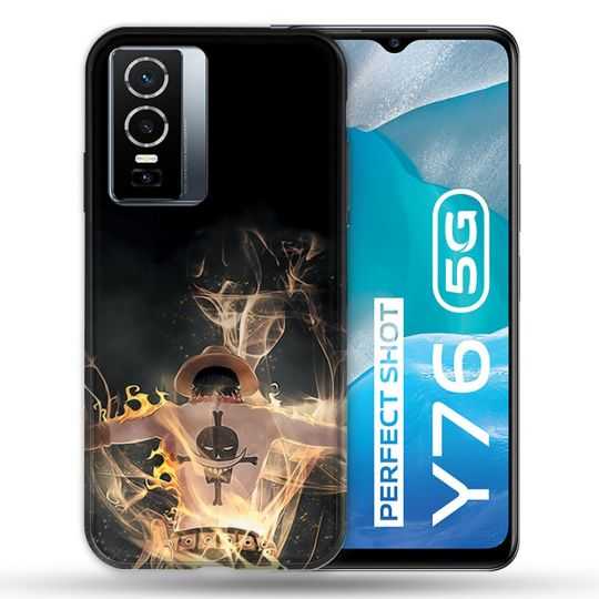 Coque Pour Vivo Y76 5G Manga One Piece Ace Noir