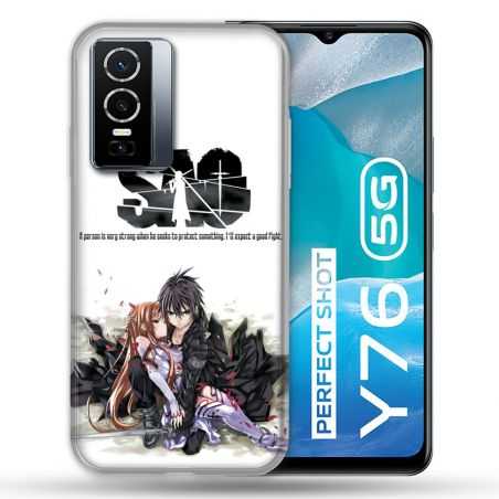 Coque Pour Vivo Y76 5G Manga SAO sword Art Online Blanc