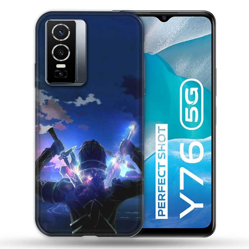 Coque Pour Vivo Y76 5G Manga SAO sword Art Online Epee