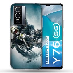 Coque Pour Vivo Y76 5G Moto Cross Ombre