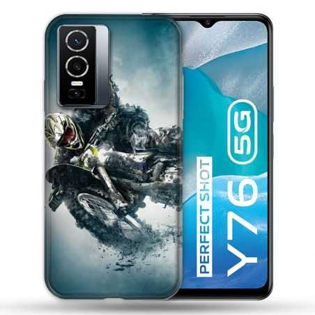 Coque Pour Vivo Y76 5G Moto Cross Ombre