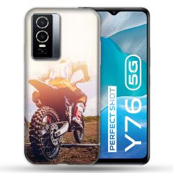 Coque Pour Vivo Y76 5G Moto Cross Soleil