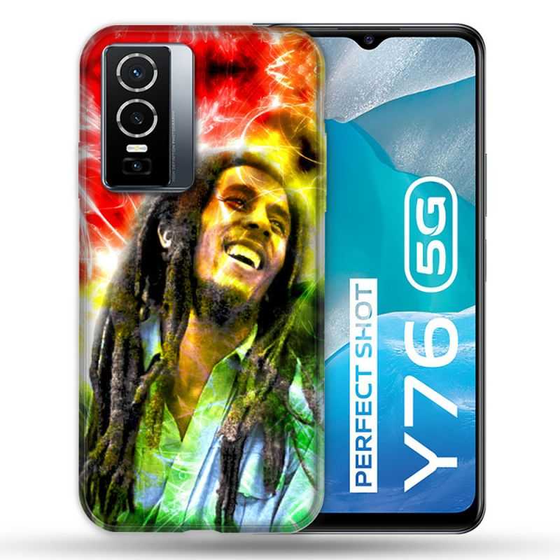 Coque Pour Vivo Y76 5G Musique Bob Marley Color