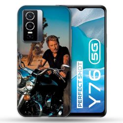 Coque Pour Vivo Y76 5G Musique Johnny Hallyday Moto