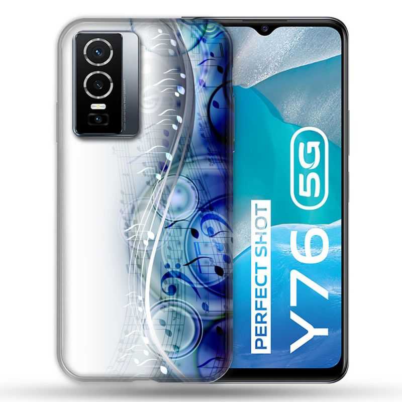Coque Pour Vivo Y76 5G Musique Partition Vague