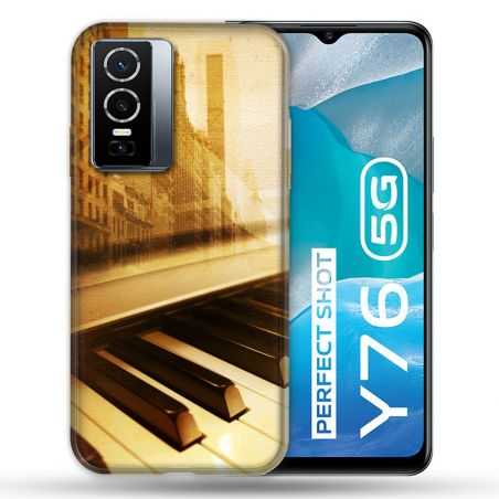Coque Pour Vivo Y76 5G Musique Piano Retro