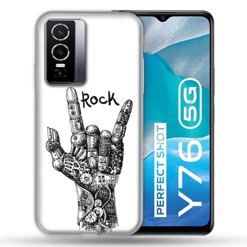 Coque Pour Vivo Y76 5G Musique Rock Main