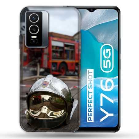 Coque Pour Vivo Y76 5G Pompier Casque Camion