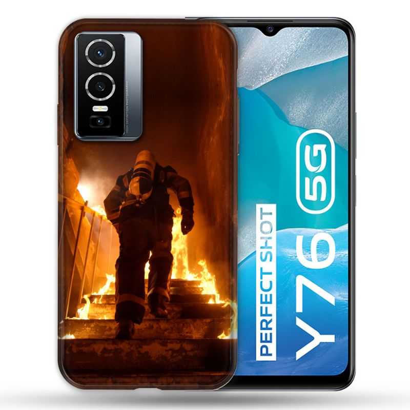 Coque Pour Vivo Y76 5G Pompier Escalier