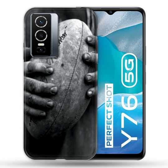 Coque Pour Vivo Y76 5G Sport Rugby Ballon Vintage