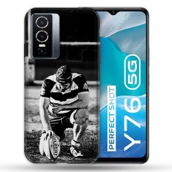 Coque Pour Vivo Y76 5G Sport Rugby Noir Blanc