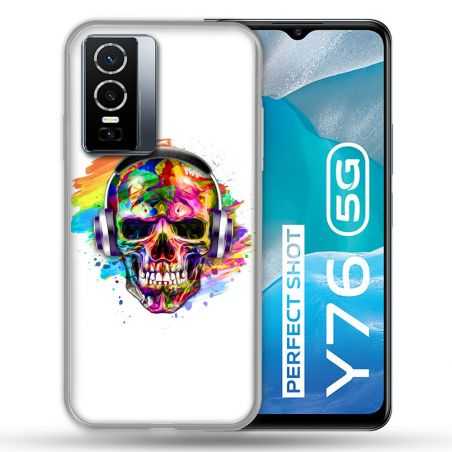 Coque Pour Vivo Y76 5G Tete de Mort Tag