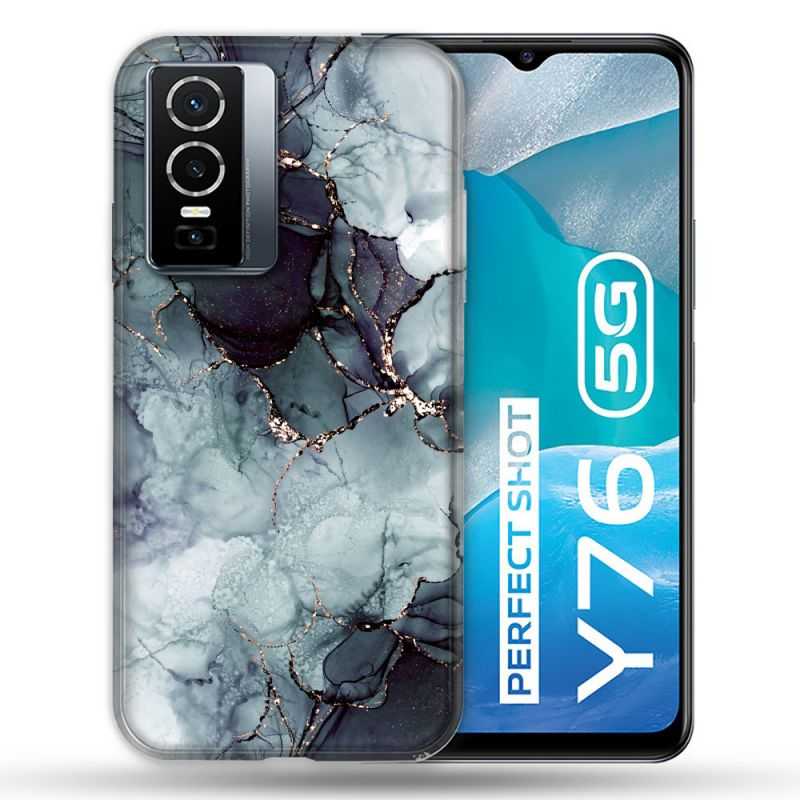 Coque Pour Vivo Y76 5G Texture Marbre Gris