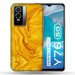 Coque Pour Vivo Y76 5G Texture Marbre Jaune