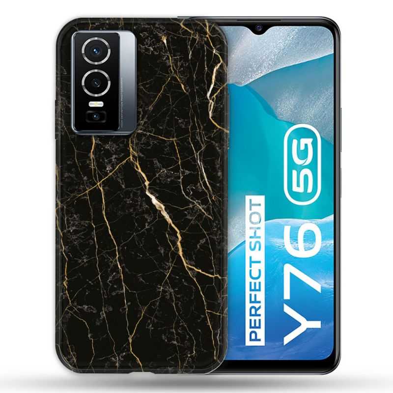 Coque Pour Vivo Y76 5G Texture Marbre Noir