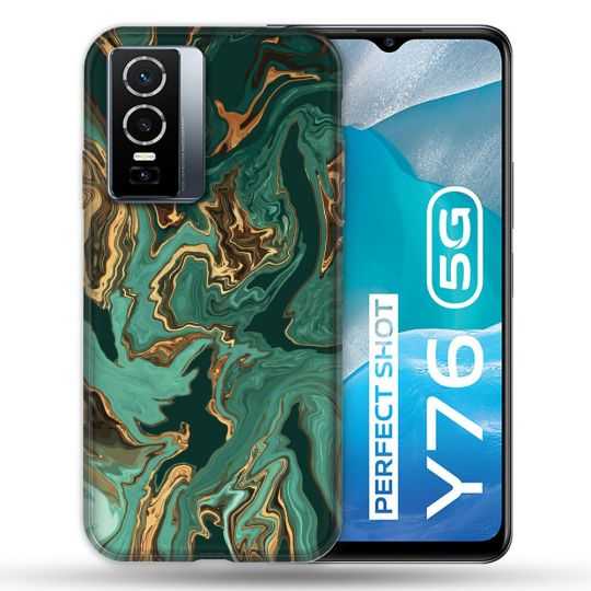 Coque Pour Vivo Y76 5G Texture Marbre Vert