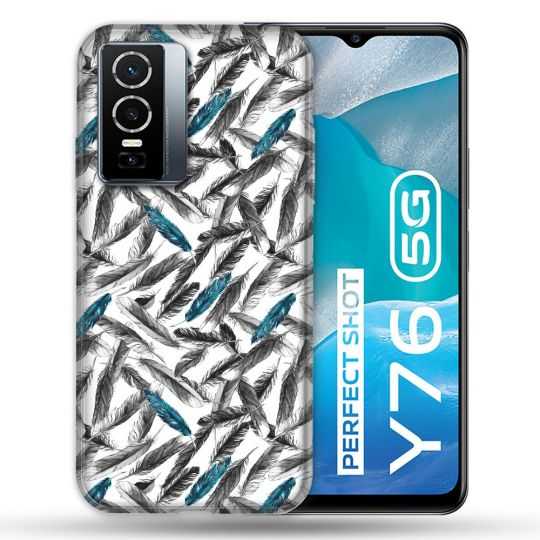 Coque Pour Vivo Y76 5G Texture Plume Canard
