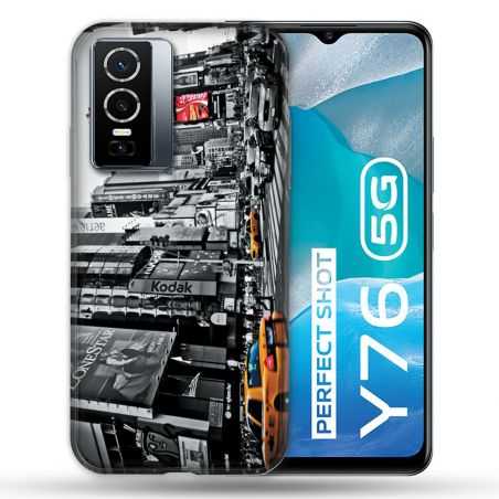 Coque Pour Vivo Y76 5G Voyage Amerique USA New York Taxi