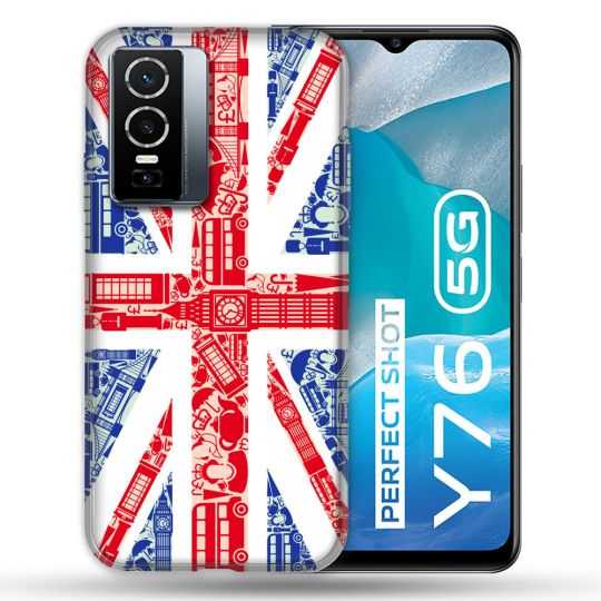 Coque Pour Vivo Y76 5G Voyage Angleterre Blanc