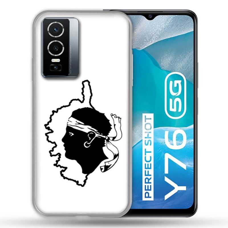 Coque Pour Vivo Y76 5G Voyage Corse Blanc
