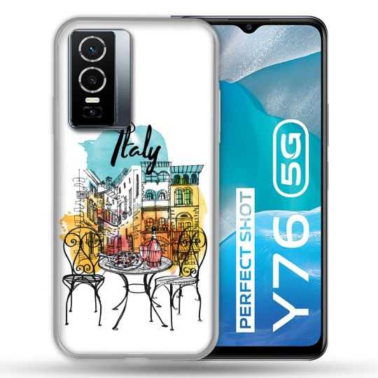 Coque Pour Vivo Y76 5G Voyage Italie Vintage