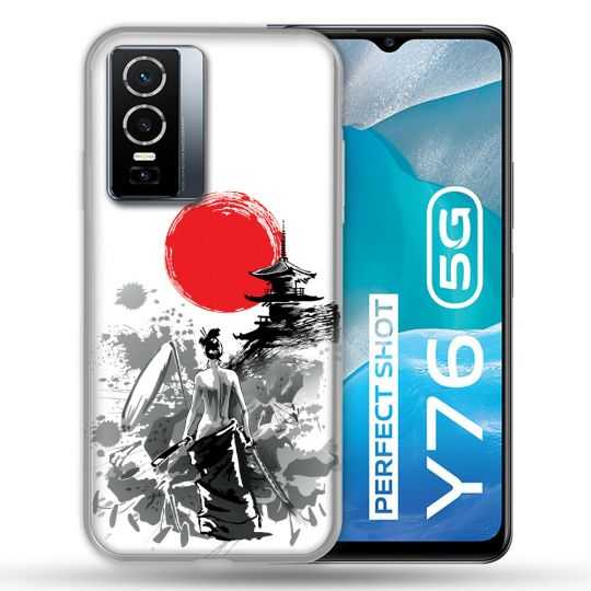 Coque Pour Vivo Y76 5G Voyage Japon Femme