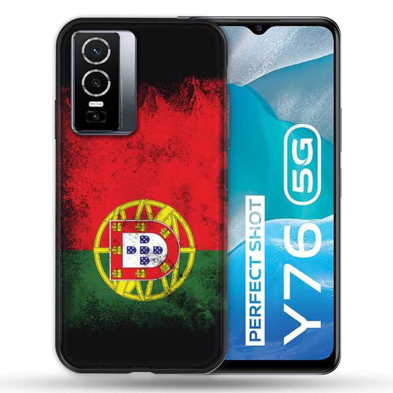 Coque Pour Vivo Y76 5G Voyage Portugal Drapeau